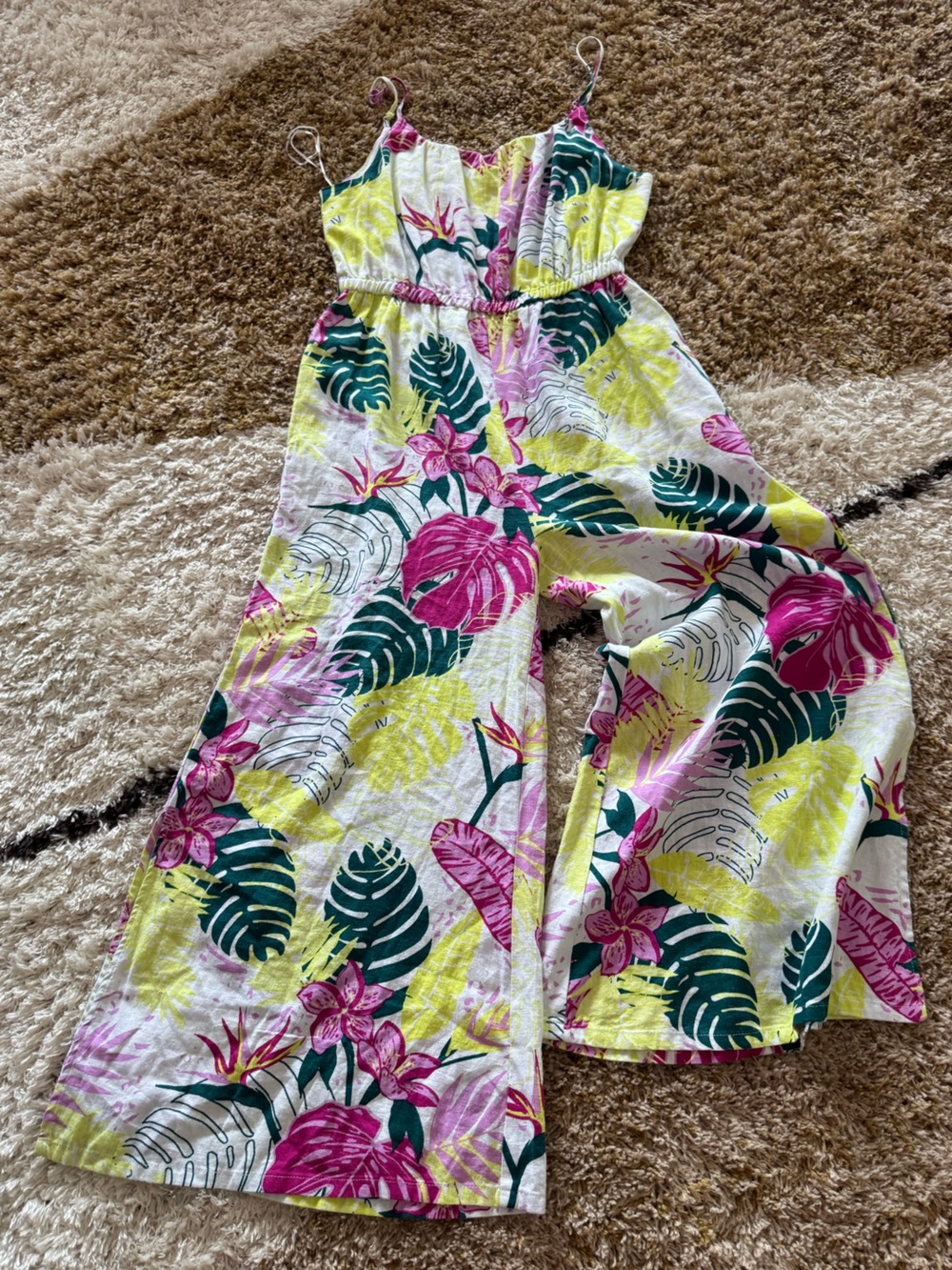 Tropical Floral Jumpsuit in Pink & Yellow